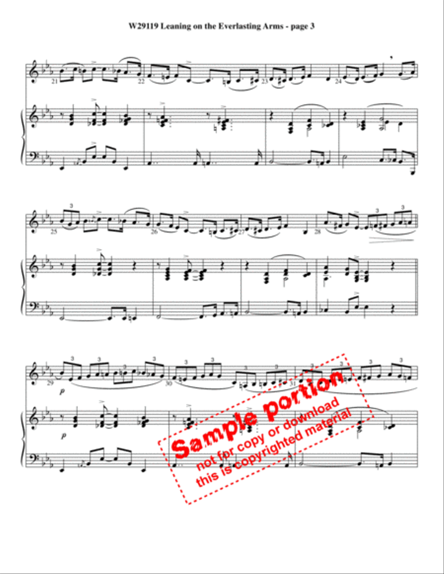 Leaning On The Everlasting Arms Violin Solo scores gallery preview page 4