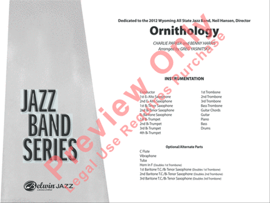 Ornithology Ornithology Jazz Ensemble scores gallery preview page 2