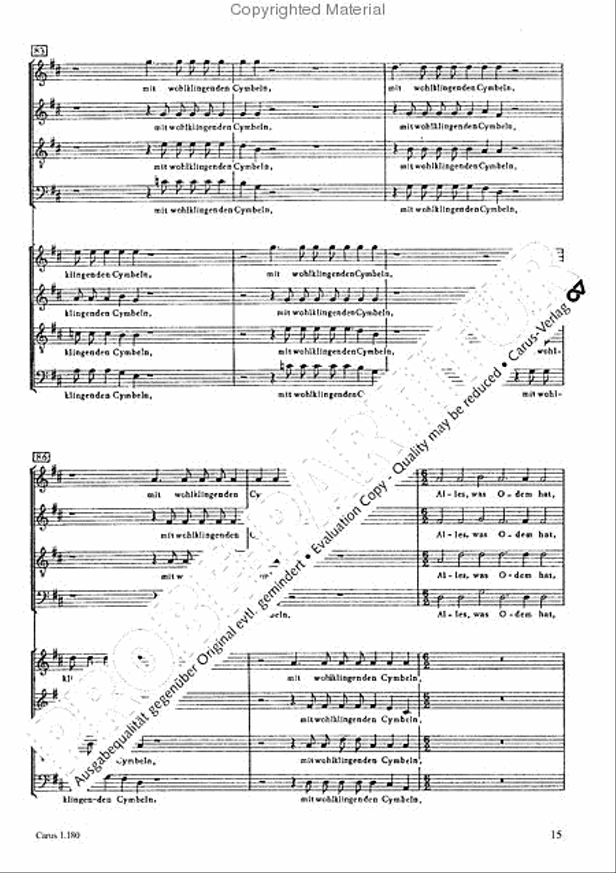 Lobet den Herren in seinem Heiligtum 4-Part scores gallery preview page 16