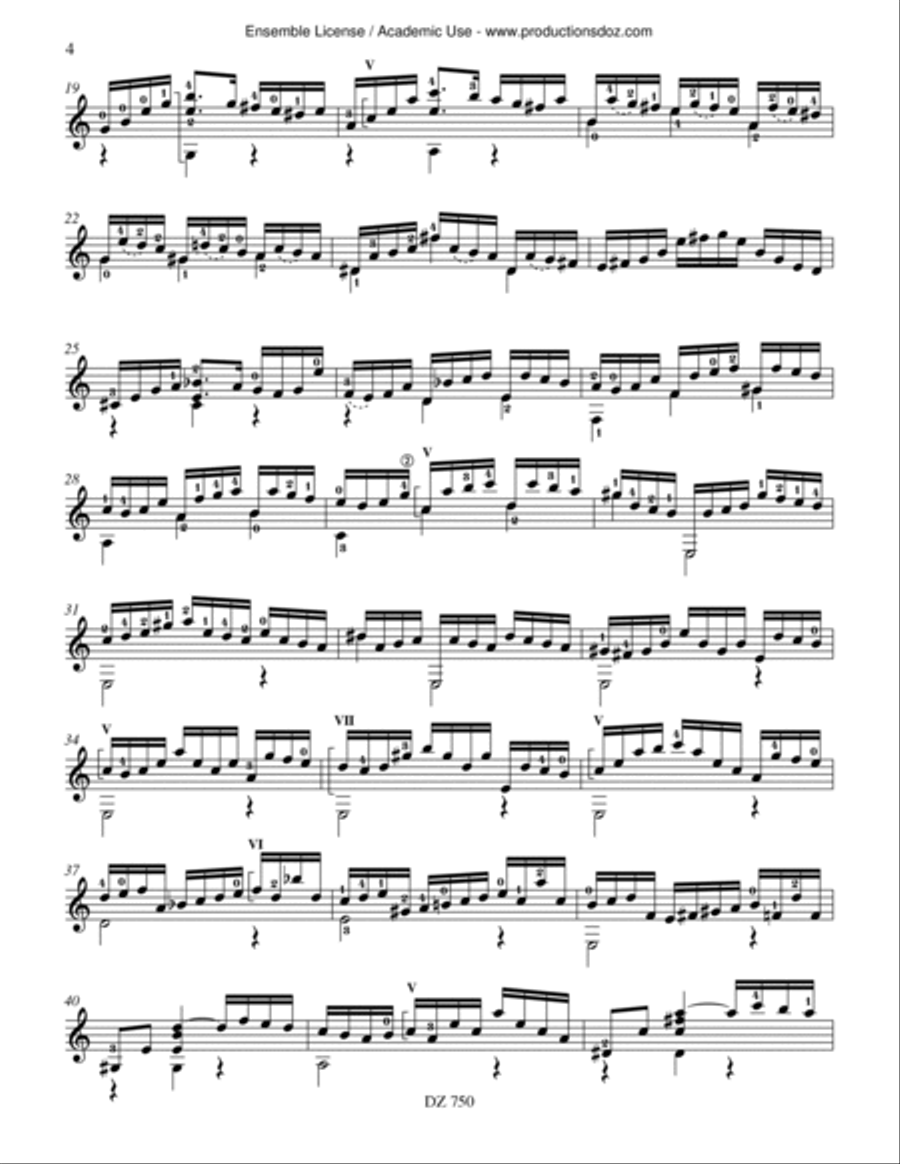 Suite no 2, BWV 1008 Classical Guitar scores gallery preview page 4