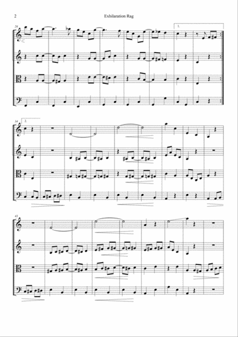 Exhilaration Rag String Quartet scores gallery preview page 2