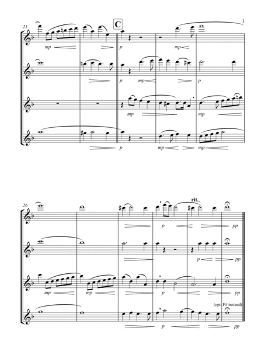 Kyrie (Durante) (Flute Quartet) Flute Quartet scores gallery preview page 3
