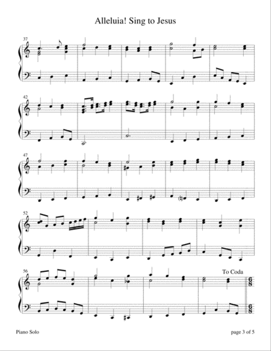 The Four Seasons Hymn Medleys: Alleluia! Sing to Jesus Piano Solo scores gallery preview page 3