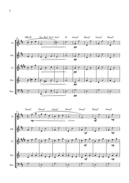 Gymnopédie no 1 | Woodwind Quintet | Original Key | Chords | Easy intermediate image number null