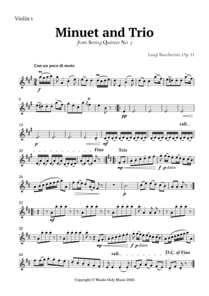 Minuet by Boccherini for Violin Quartet image number null