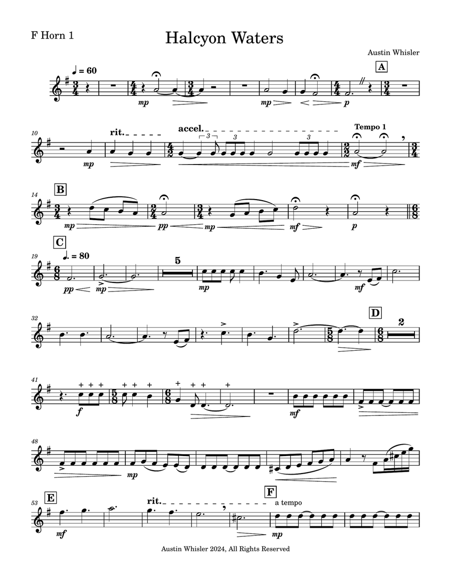 Halcyon Waters Brass Quartet scores gallery preview page 6