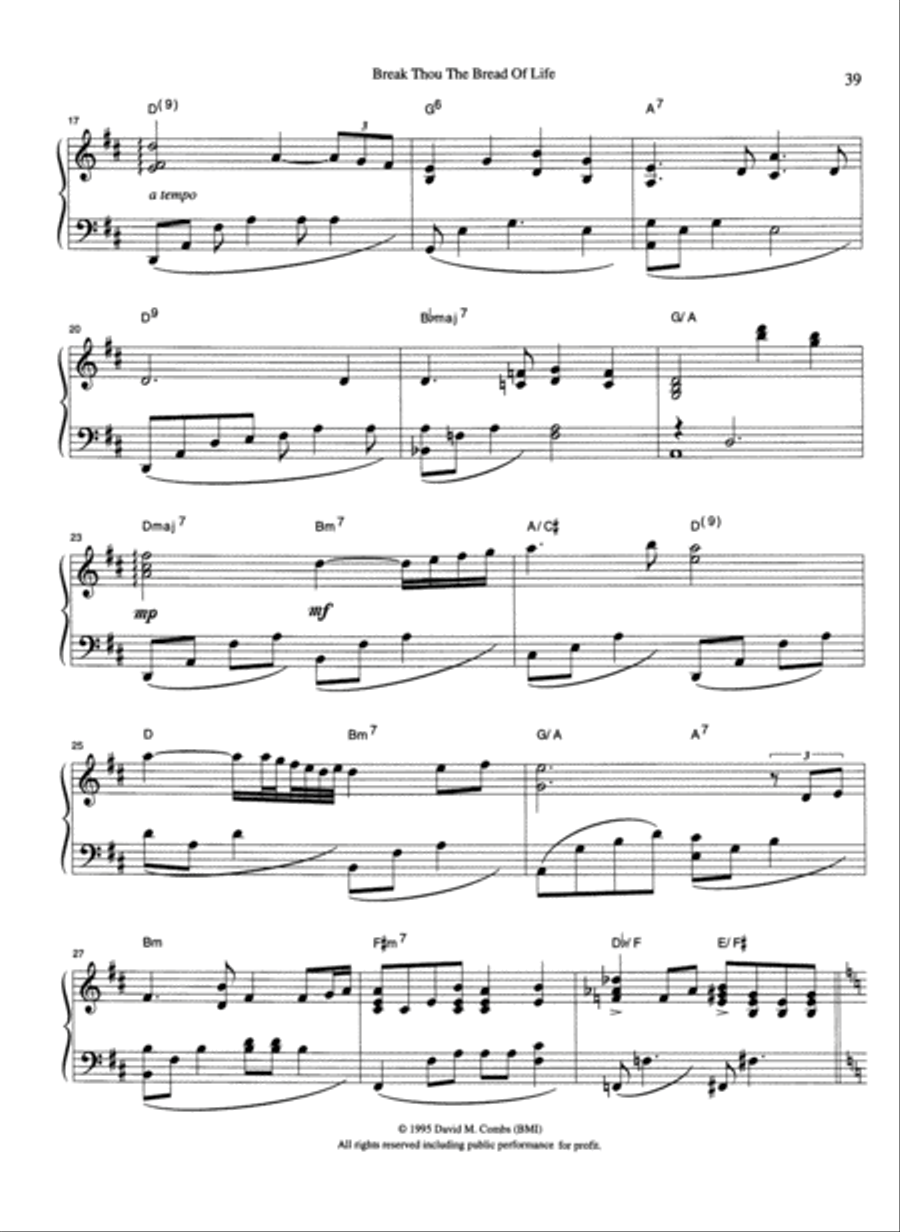 Break Thou the Bread of Life Piano Solo scores gallery preview page 2