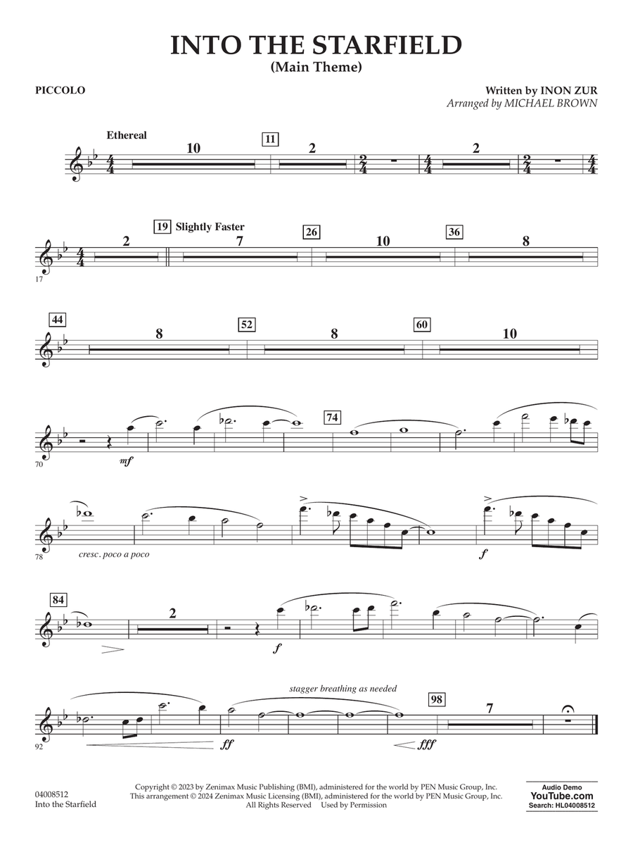 Into The Starfield (arr. Michael Brown) - Piccolo