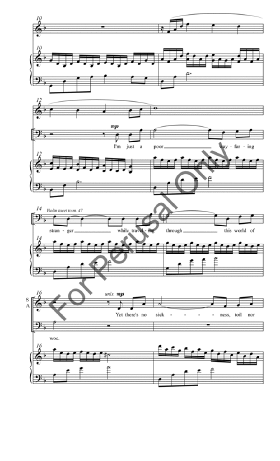 Poor Wayfaring Stranger 3-Part scores gallery preview page 3