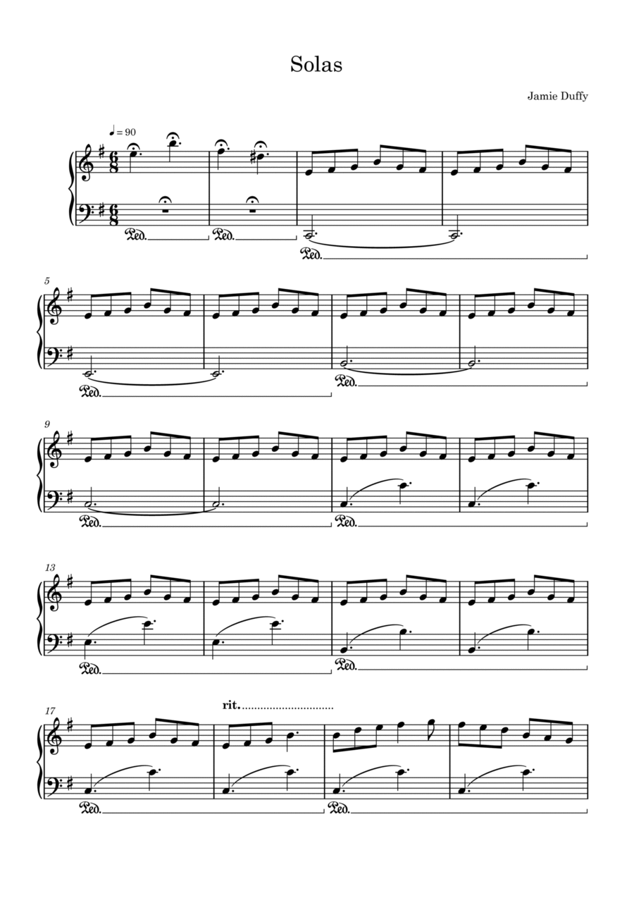 Solas Easy Piano scores gallery preview page 1