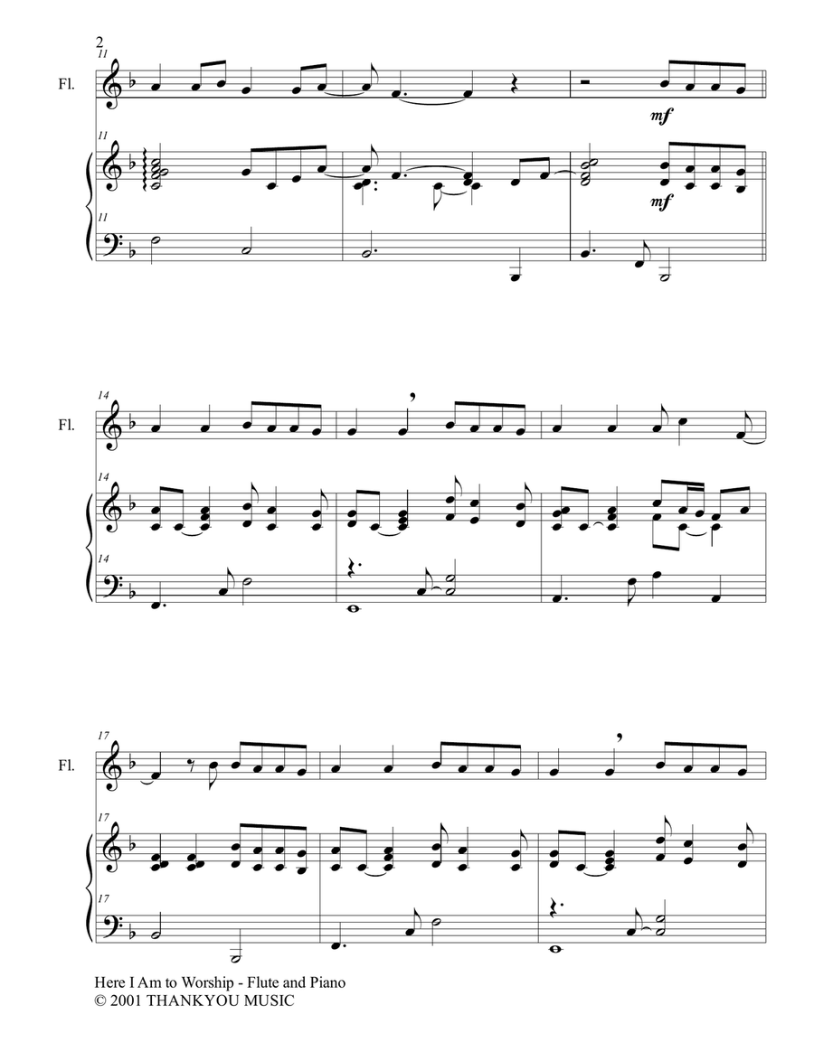Here I Am To Worship Here I Am To Worship Flute Solo scores gallery preview page 2