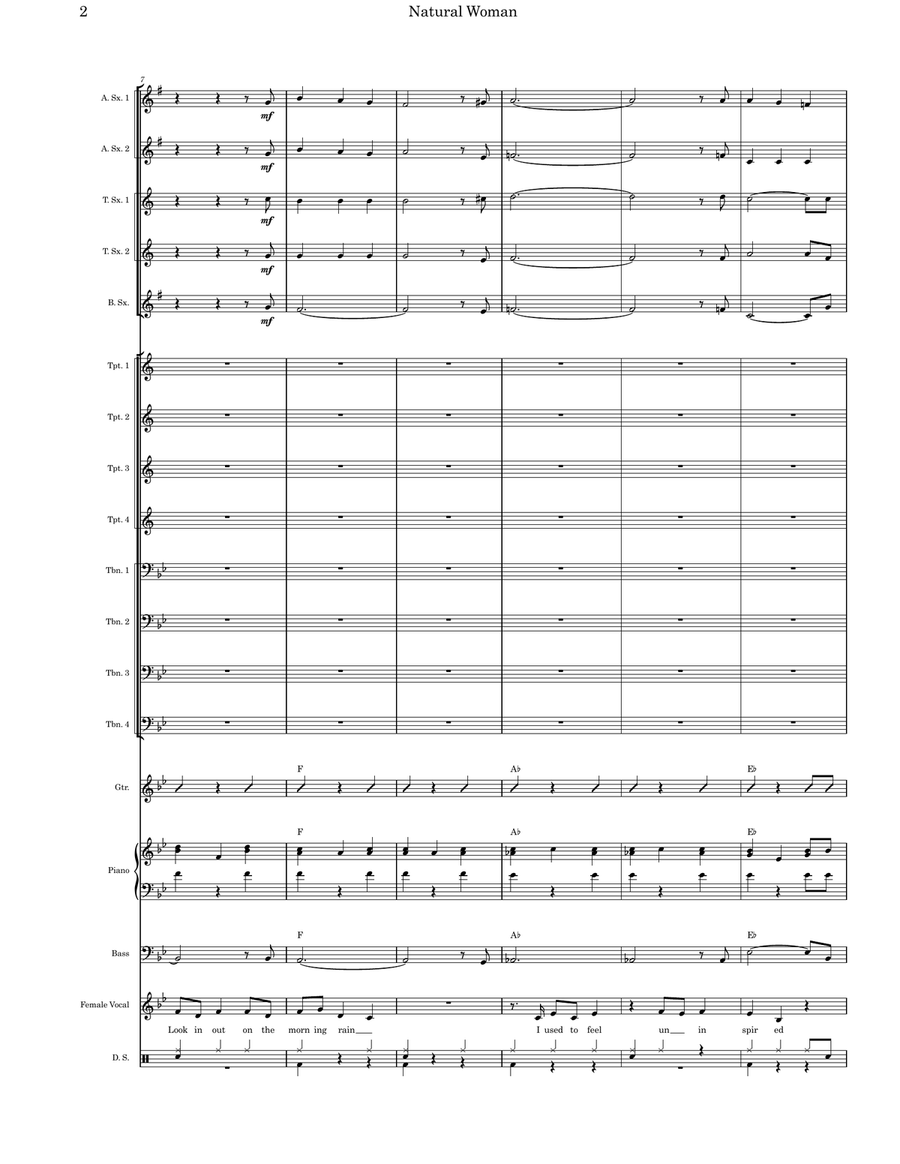 (you Make Me Feel Like) A Natural Woman Jazz Ensemble scores gallery preview page 2