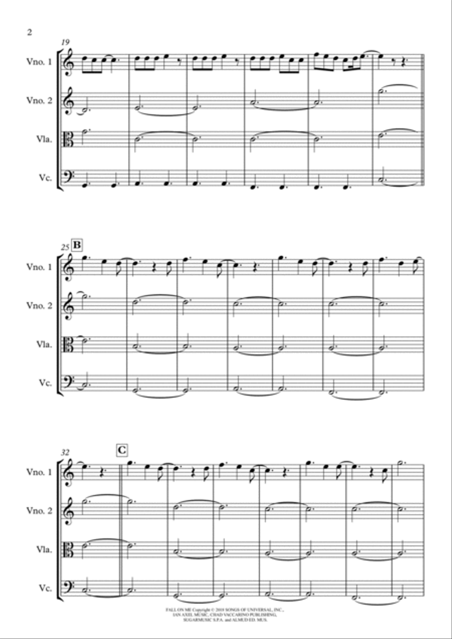 Fall On Me Fall On Me String Trio scores gallery preview page 2