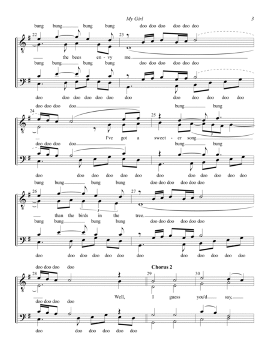 My Girl (arr. Rob Campbell) TTBB scores gallery preview page 3