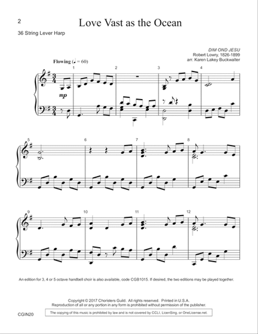 Love Vast as the Ocean (harp version) Harp scores gallery preview page 2