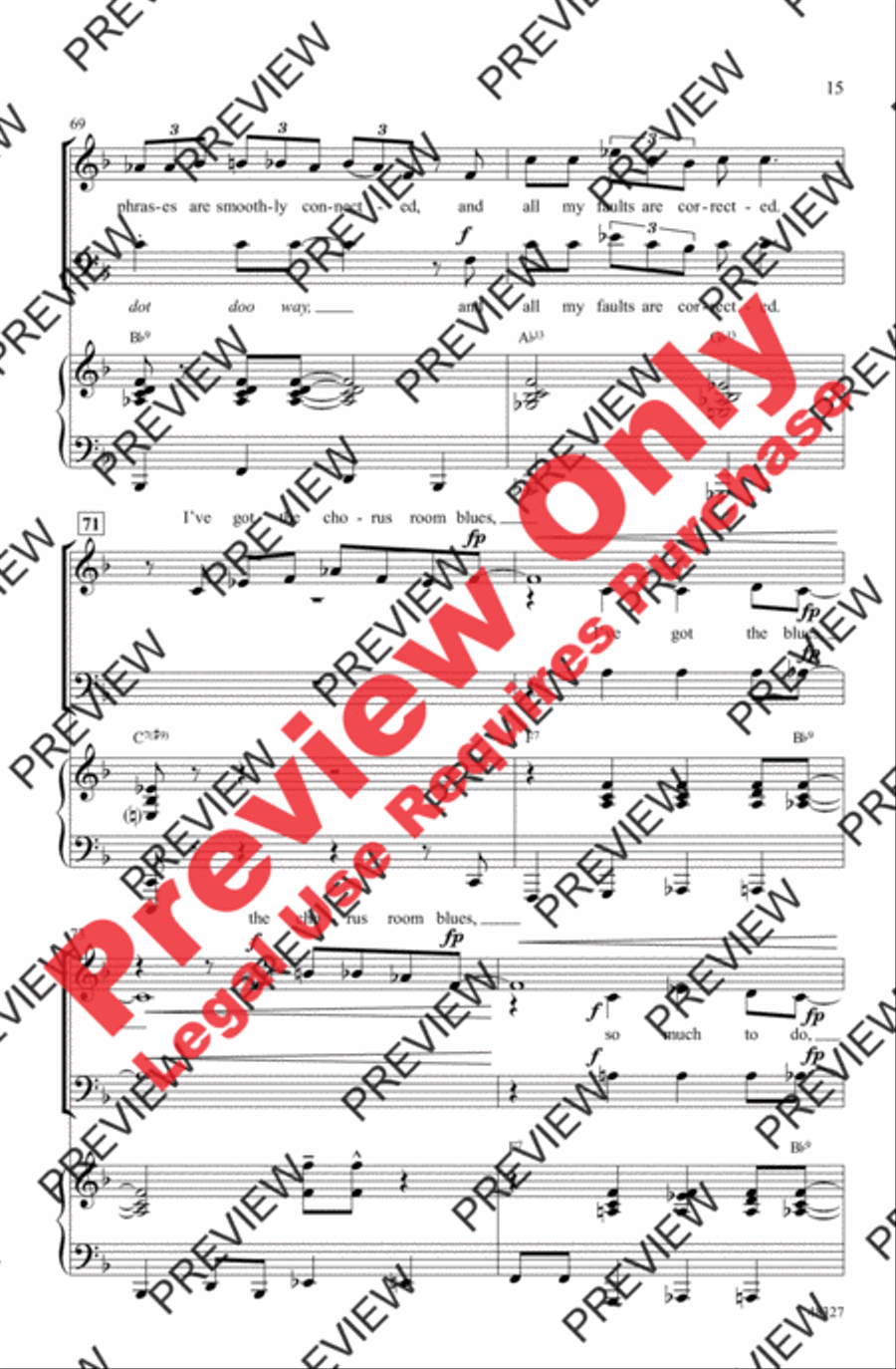 The Chorus Room Blues 3-Part scores gallery preview page 15