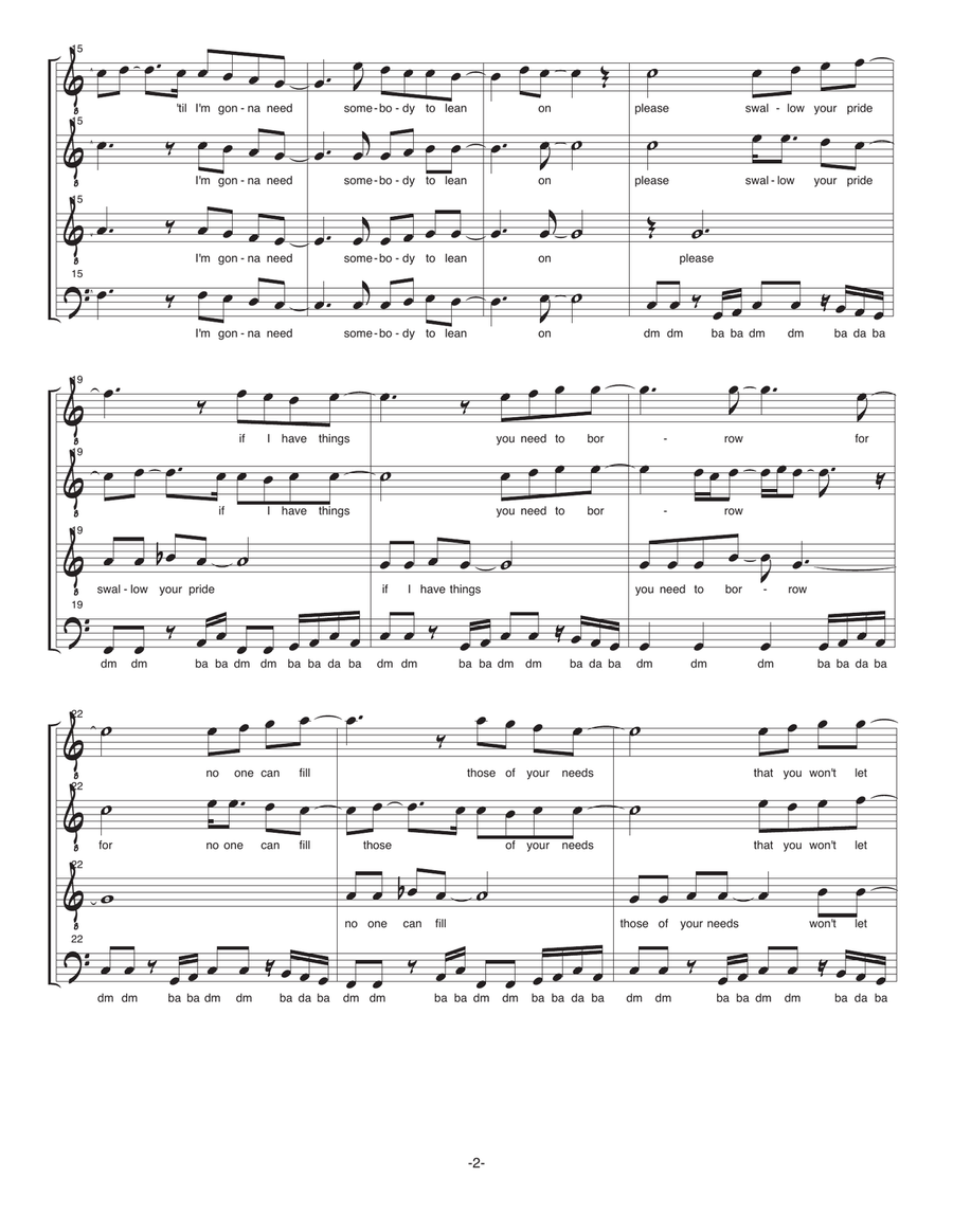 Lean On Me TTBB scores gallery preview page 2