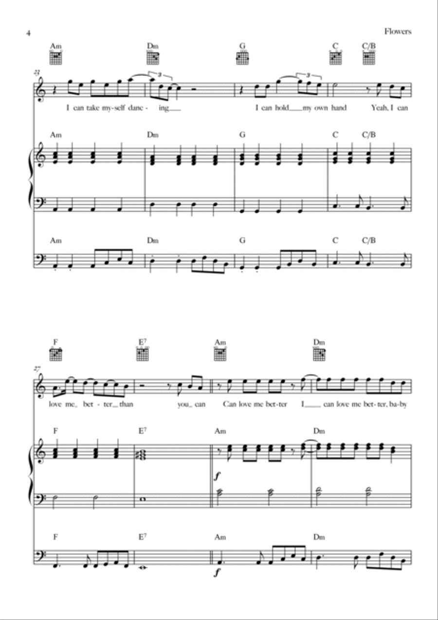 Flowers Bass Guitar scores gallery preview page 4