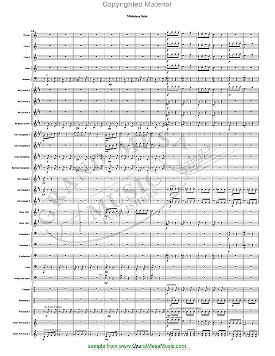 Miniature Suite Concert Band scores gallery preview page 8