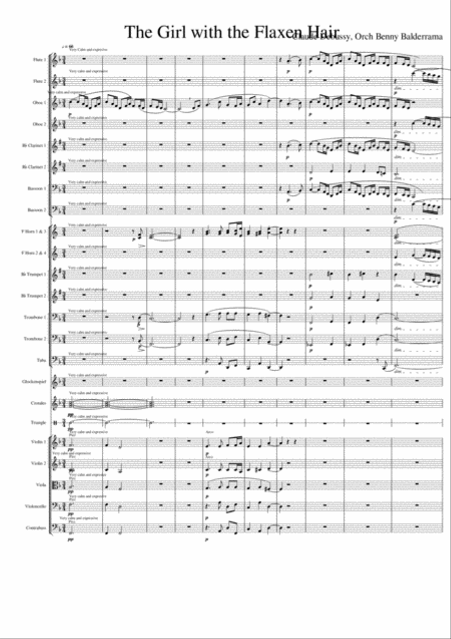 The Girl with the Flaxen Hair Large Ensemble scores gallery preview page 1