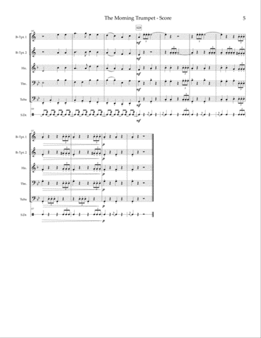 The Morning Trumpet - brass quintet Brass Quintet scores gallery preview page 6