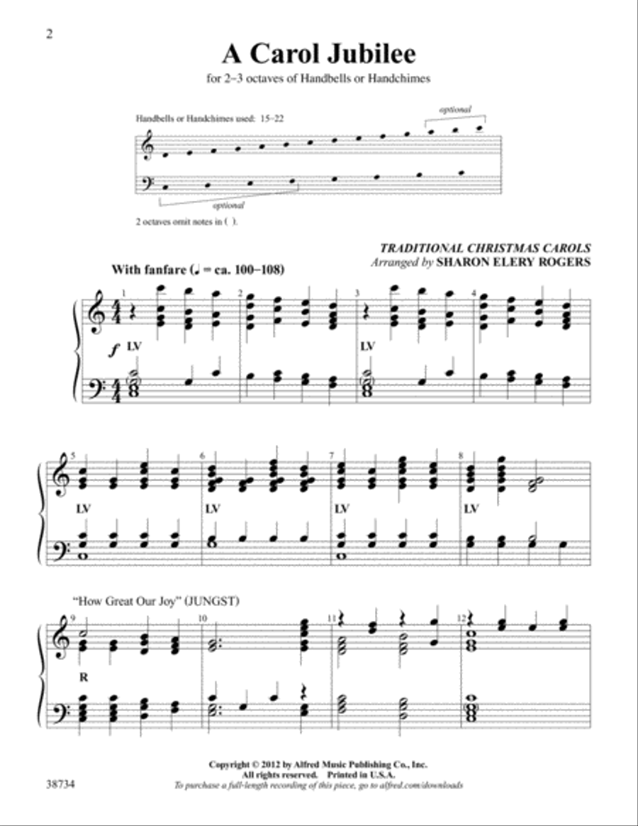 A Carol Jubilee Handbell Choir scores gallery preview page 2