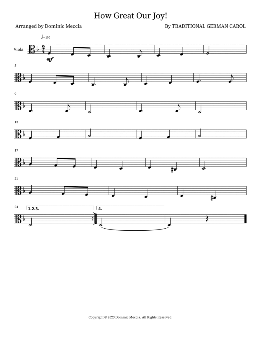 How Great Our Joy! Viola Solo scores gallery preview page 1