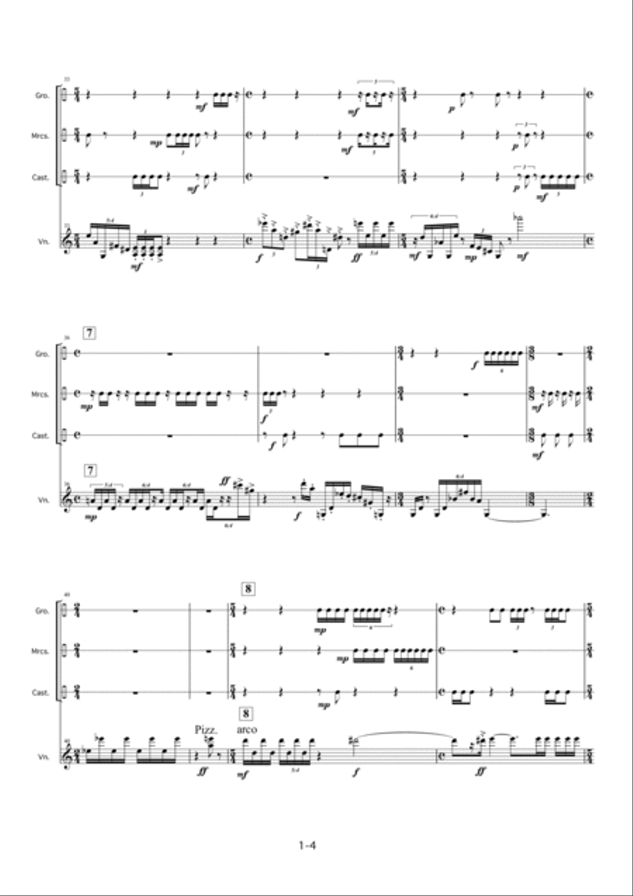 Concerto for Violin and Percussions Op.110 Percussion Ensemble scores gallery preview page 5