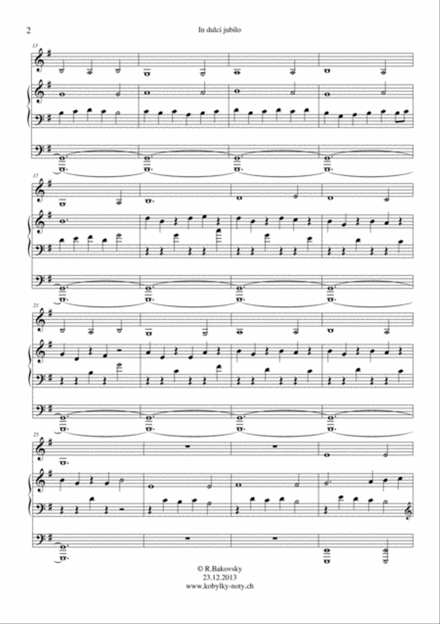Johann Michael Bach: In Dulci Jubilo, for Horn and Organ Horn scores gallery preview page 4