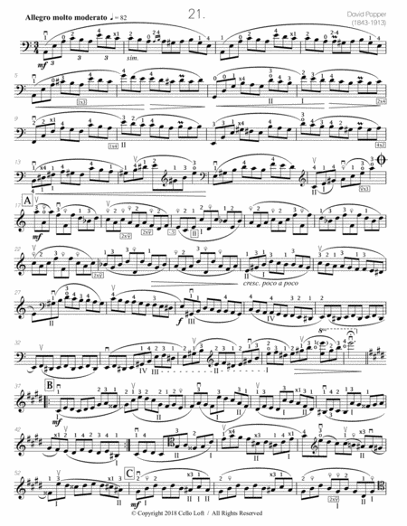 Popper (arr. Richard Aaron): Op. 73, Etude #21