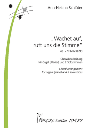 Book cover for Wachet auf, ruft uns die Stimme. Choral arrangement for organ (piano) and 2 solo voices