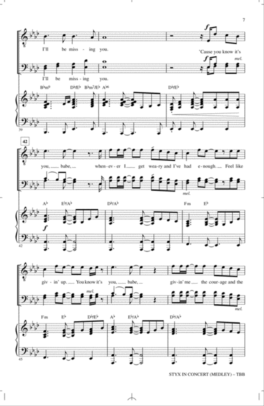 Styx In Concert (Medley) 3-Part scores gallery preview page 6