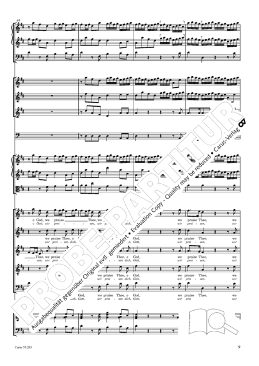 Te Deum for the Victory of Dettingen SSATB scores gallery preview page 26