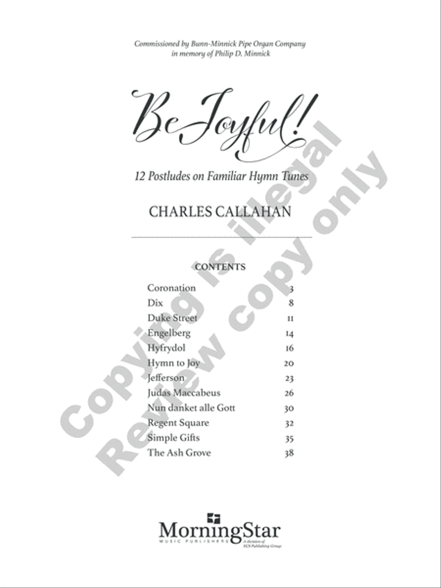 Be Joyful!: 12 Postludes on Familiar Hymn Tunes image number null