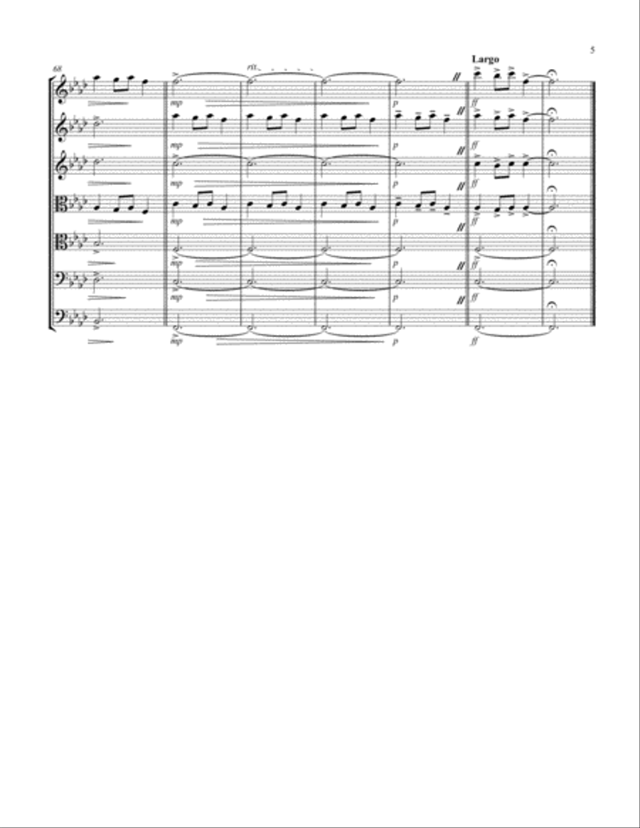 Carol of the Bells (F min) (String Septet - 3 Violin, 2 Viola, 2 Cello) Cello scores gallery preview page 5