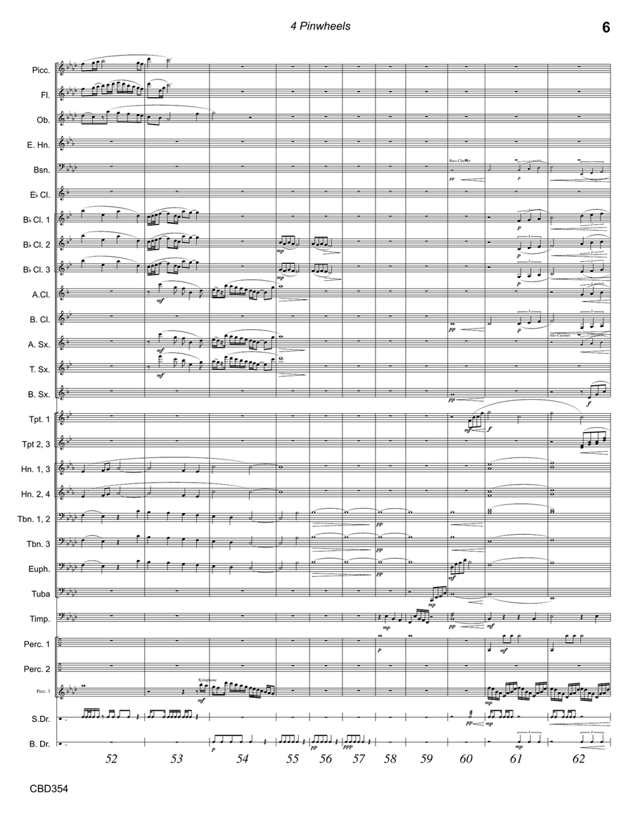 4 PINWHEELS original composition for CONCERT BAND. Grade 4 Concert Band scores gallery preview page 6