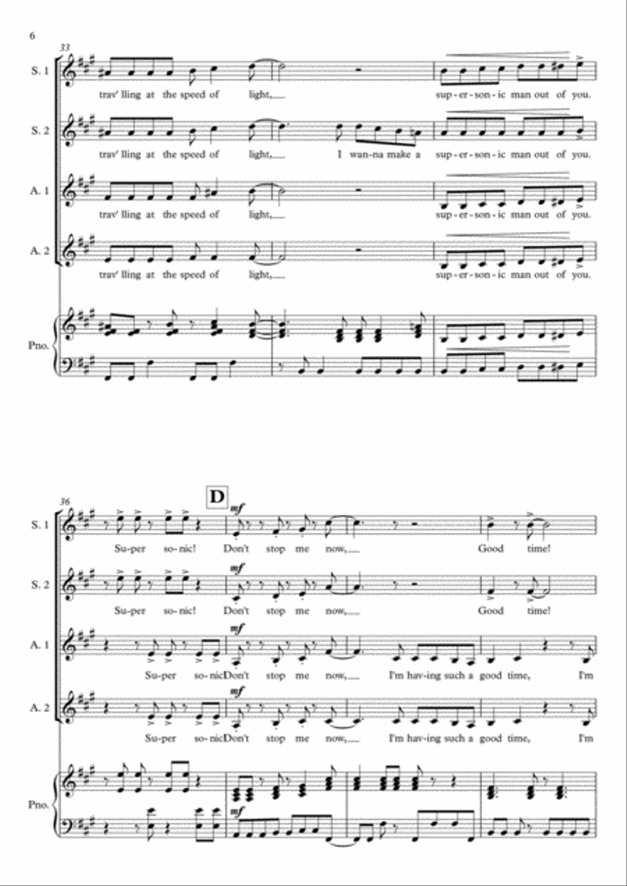 Don't Stop Me Now SSAA scores gallery preview page 6
