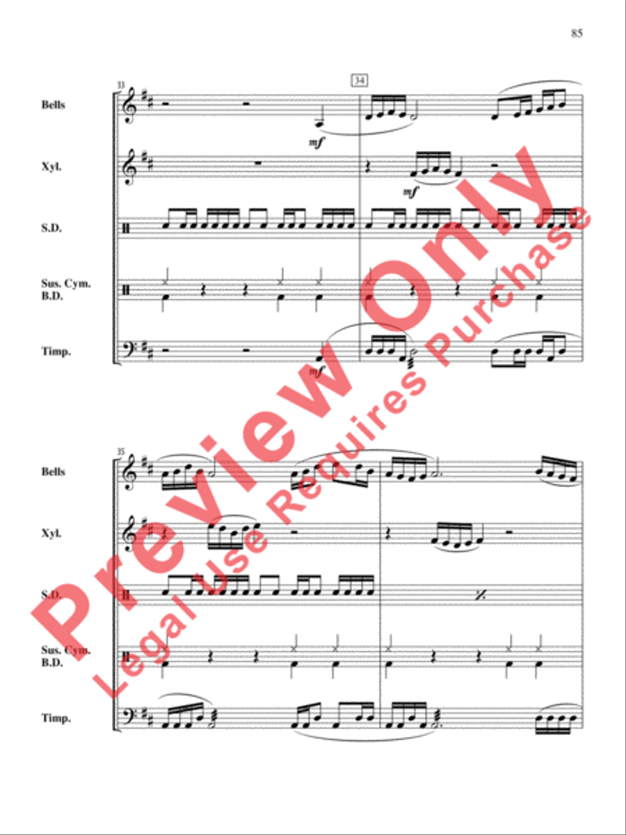 The Anthony J. Cirone Intermediate Percussion Ensemble Collection Percussion Ensemble scores gallery preview page 86