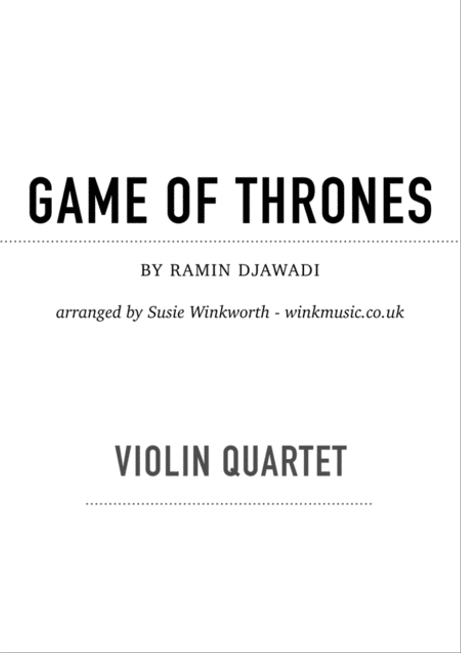 Game Of Thrones String Quartet scores gallery preview page 1