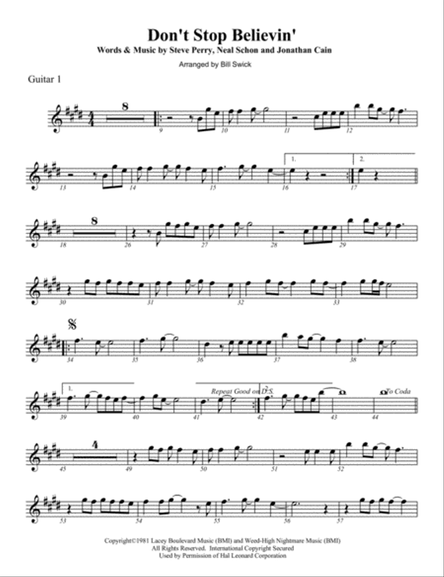 Don't Stop Believin' Guitar scores gallery preview page 6