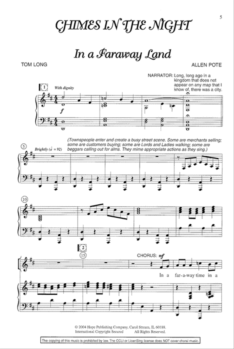 Chimes in the Night Unison Choir scores gallery preview page 7