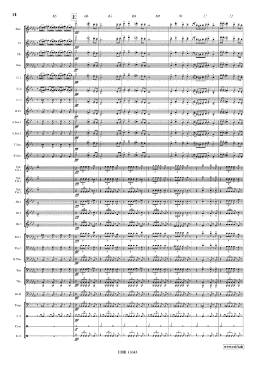 Marche Slave Concert Band scores gallery preview page 15