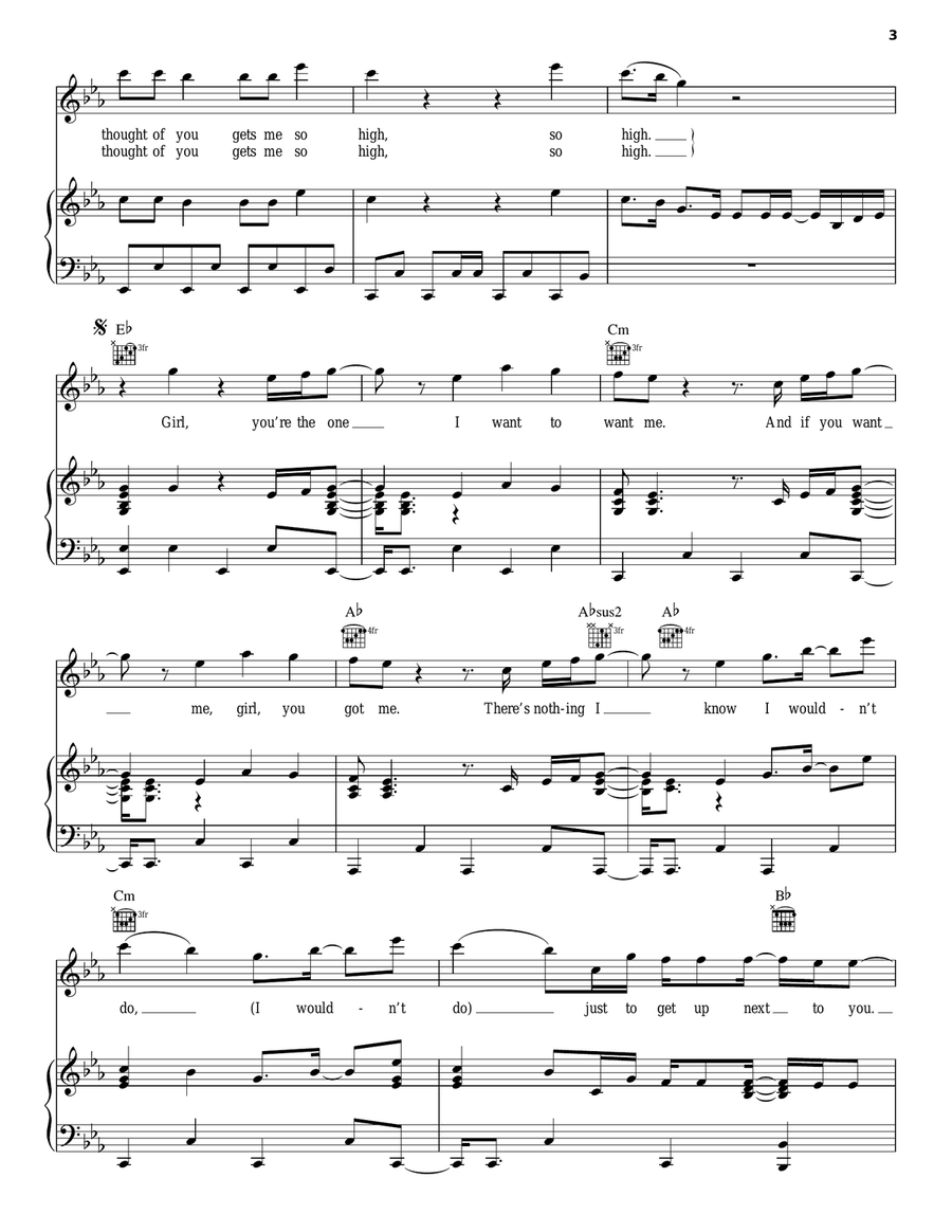 Want To Want Me Piano, Vocal, Guitar scores gallery preview page 3