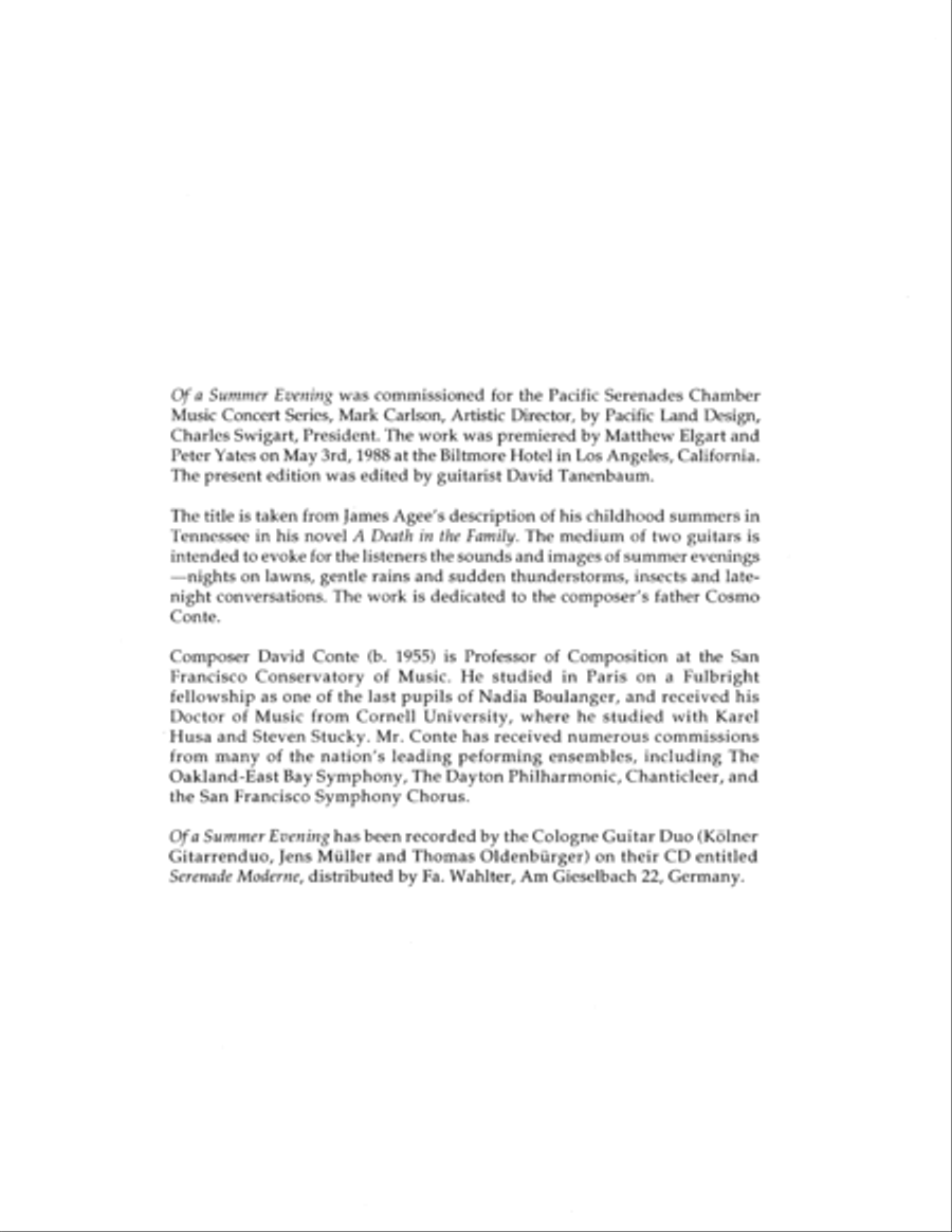 Of a Summer Evening Guitar scores gallery preview page 1