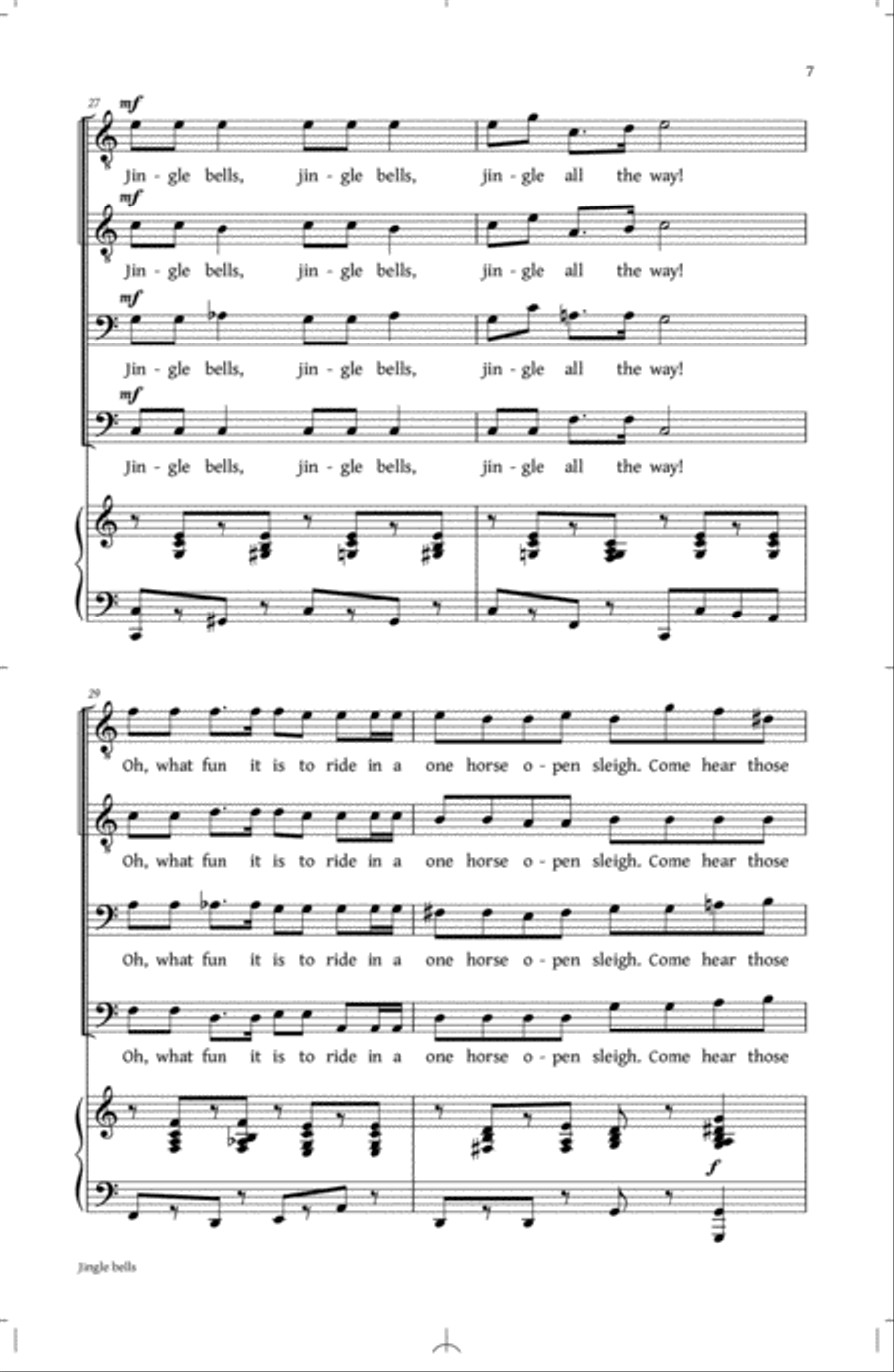 Jingle Bells TTBB scores gallery preview page 6