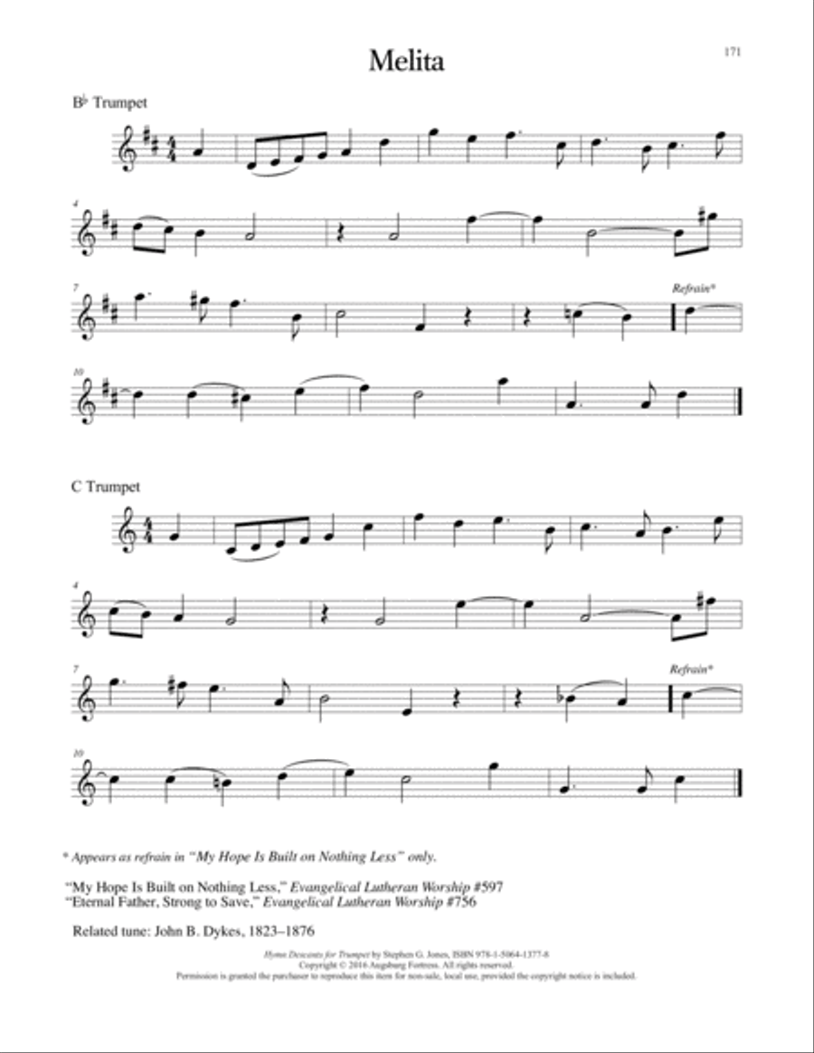 Hymn Descants for Trumpet C Trumpet scores gallery preview page 172