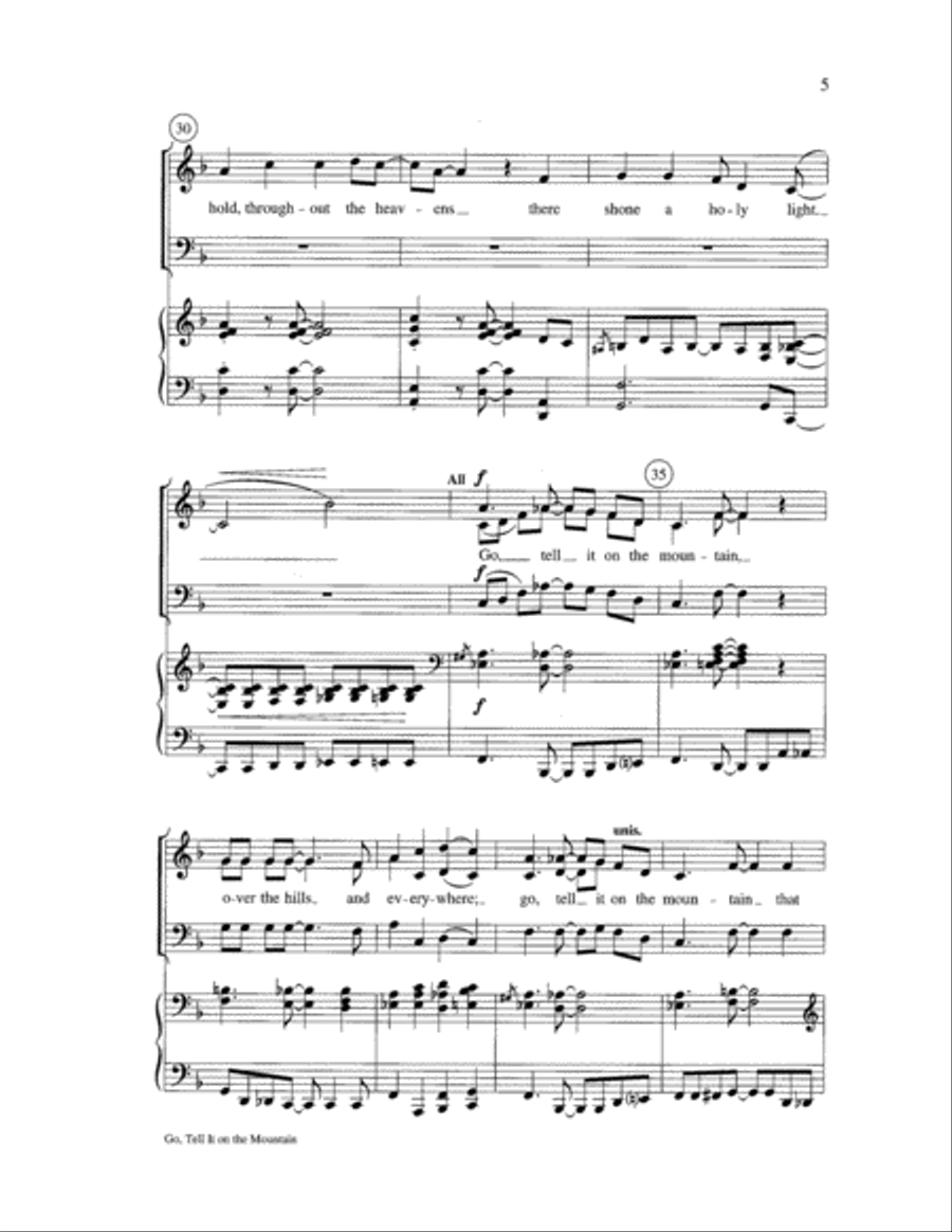 Go, Tell It on the Mountain 3-Part scores gallery preview page 5