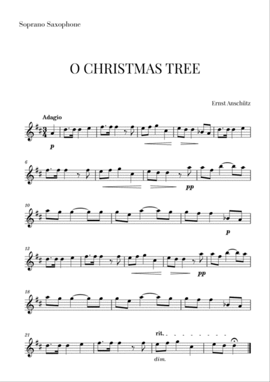 O Christmas Tree for Sax Quartet Saxophone Quartet scores gallery preview page 3