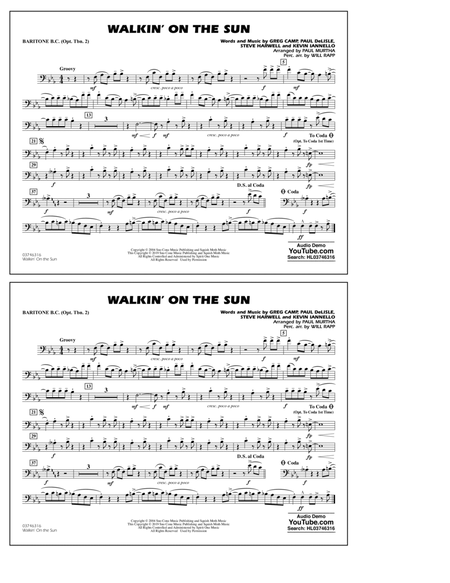 Walkin' on the Sun (arr. Paul Murtha) - Baritone B.C. (Opt. Tbn. 2)