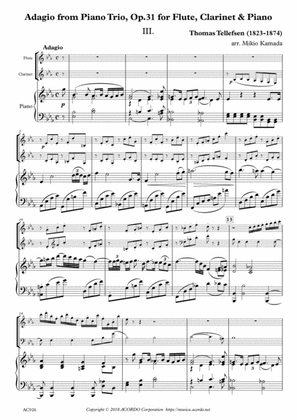 Book cover for Adagio from Piano Trio, Op.31 for Flute, Clarinet & Piano